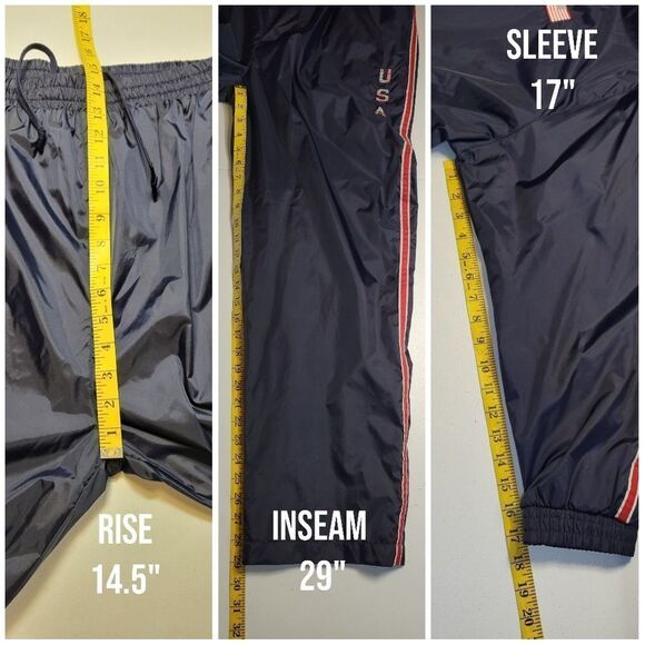 Lavon Vintage Y2K USA Blue Windbreaker Tracksuit with Red Stripes Size XL - Picture 16 of 16